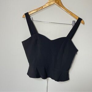 Alythea Black‎ Lace Up Peplum Crop Top size medium